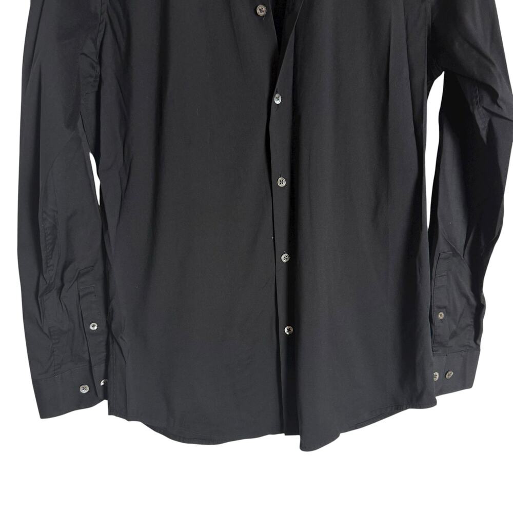 Theory Solid Black Long Sleeve Button Up Work Dre… - image 4